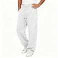 thumbnail image 1 of TKKCS Mens Baggy Wide Leg Sweatpants Curved Blade Loose Fit Casual Lounge Drawstring Elastic Waist Sweat Pants With Pockets White XL, 1 of 7
