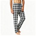 thumbnail image 1 of TKKCS Mens Buffalo Plaid Lounge Pants Relaxed Fit Straight Leg Casual Sleepwear Elastic Waist Drawstring Pajama Pants with Pockets Gray XL, 1 of 7