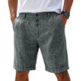 thumbnail image 1 of TKKCS Mens Button Shorts- Flat Front Summer Casual Rolled Hem Breathable Lightweight Shorts with Pockets Dark Gray Size S, 1 of 7