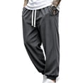 thumbnail image 1 of TKKCS Mens Casual Ribbed Jogger Pants- Cuffed Regular Fit Elastic Waist Drawstring Stretch Daily Wear Sweatpants with Pockets Gray Size L, 1 of 8