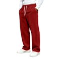 thumbnail image 1 of TKKCS Mens Corduroy Casual Pants- Baggy Loose Fit Elastic Drawstring Waist Wide Leg Straight Pants with Pockets Red Size 2XL, 1 of 7