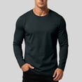 thumbnail image 1 of TKKCS Mens Cotton Long Sleeve T Shirt Casual Wear Regular Fit Crew Neck Lightweight Base Layer Shirt Navy 5XL, 1 of 6