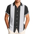 thumbnail image 1 of TKKCS Mens Cuban Collar Button Down Shirts- Short Sleeve Regular Fit Casual Beach Vacation Shirts Black Size L, 1 of 5