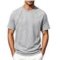 thumbnail image 1 of TKKCS Mens Fashion Short Sleeve Crew Neck T Shirts- Regular Fit Lightweight Daily Wear Summer Casual Tees Gray Size 3XL, 1 of 5