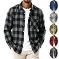 thumbnail image 1 of TKKCS Mens Flannel Plaid Shirt Long Sleeve Casual Button Down Collared Checkered Shacket with Chest Pocket Black S, 1 of 6