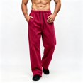 thumbnail image 1 of TKKCS Mens Fleece Straight Leg Sweatpants Open Bottom Elastic Waist Drawstring Casual Workout Loose Fit Lounge Pants with Deep Side Pockets Red 2XL, 1 of 7