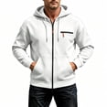 thumbnail image 1 of TKKCS Mens Full Zip Hoodie Casual Daily Midweight Regular Fit Long Sleeve Sweatshirt Jacket with Zipper Chest Pocket White M, 1 of 6