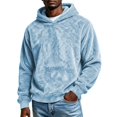 thumbnail image 1 of TKKCS Mens Fuzzy Fleece Pullover Hoodie Loose Fit Winter Warm Long Sleeve Soft Casual Hooded Sweatshirt Light Blue 3XL, 1 of 6