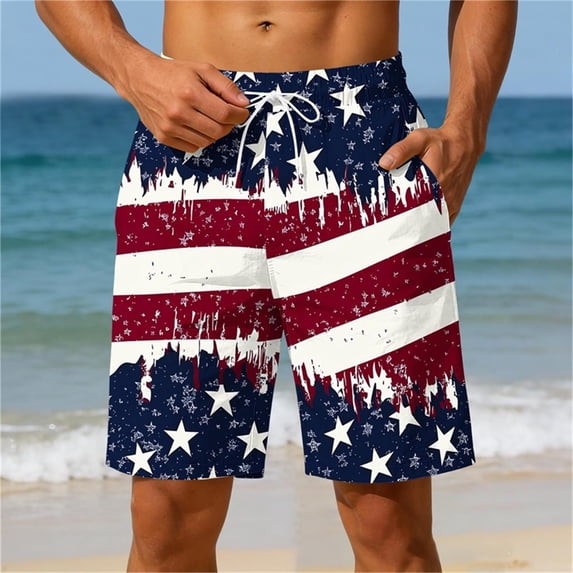 TKKCS Mens Graphic Beach Shorts- Elastic Wasit Drawstring Quick Dry Vacation Casual Lightweight Swim Trunks With Pockets Orange Size 3XL