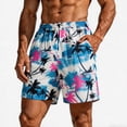 thumbnail image 1 of TKKCS Mens Graphic Swim Trunks- Elastic Waist Vacation Breathable Lightweight Drawstring Quick Dry Casual Beach Board Shorts Light Blue Size 2XL, 1 of 6
