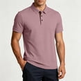 thumbnail image 1 of TKKCS Mens Knit Short Sleeve Polo Shirts- Collared Performance Business Casual Breathable Summer Classic Polo Shirts Pink Size L, 1 of 8