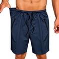 thumbnail image 1 of TKKCS Mens Mesh Athletic Running Shorts with Zipper Pockets- Quick Dry Elastic Drawstring Waist Moisture Wicking Relaxed Fit Breathable Workout Gym Shorts Navy Size 2XL, 1 of 9
