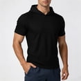 thumbnail image 1 of TKKCS Mens Mesh Hoodies- Gym Quick-Dry Workout Short Sleeve Breathable Hooded T-Shirts Black Size XL, 1 of 9