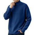 thumbnail image 1 of TKKCS Mens Mock Neck Ribbed Knit Sweater Loose Fit Soft Warm Fall Winter Casual Long Sleeve Pullover Sweaters Navy XL, 1 of 6