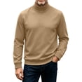 thumbnail image 1 of TKKCS Mens Mock Neck Sweatshirt Regular Fit Pullover Loungewear Long Sleeve Casual Tops Khaki XL, 1 of 9