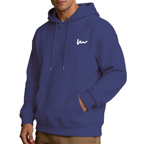 TKKCS Mens Pullover Hoodie with Kangaroo Pocket- Loose Fit Drawstring Long Sleeve Casual Soft Hooded Sweatshirt Navy Size S