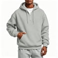 thumbnail image 1 of TKKCS Mens Quarter Zip Hoodie Long Sleeve Pullover Drawstring Loose Fit Casual Sweatshirt with Kangaroo Pocket Gray S, 1 of 8