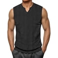 thumbnail image 1 of TKKCS Mens Ribbed Sleeveless Tank Top- Lightweight Notch V-Neck Casual Breathable Regular Fit Muscle Shirts Black Size 3XL, 1 of 9
