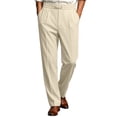 thumbnail image 1 of TKKCS Mens Straight Leg Dress Pants Loose Fit Wrinkle Resistant Casual Business Elastic Waist Stretch Slacks Beige XL, 1 of 3