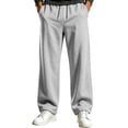 thumbnail image 1 of TKKCS Mens Straight Leg Sweatpants- Activewear Open Bottom Loose Fit Elastic Drawstring Waist Joggers with Pockets Gray Size 3XL, 1 of 8