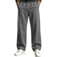 thumbnail image 1 of TKKCS Mens Straight Leg Sweatpants- Loose Fit Activewear Elastic Drawstring Waist Open Bottom Joggers with Pockets Dark Gray Size S, 1 of 8