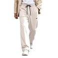 thumbnail image 1 of TKKCS Mens Straight Leg Sweatpants with Pockets- Daily Casual Elastic Waist Drawstring Loose Fit Open Bottom Joggers Khaki Size XL, 1 of 8