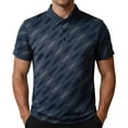 thumbnail image 1 of TKKCS Mens Striped Print Polo Shirt- Breathable Casual Business Lightweight Moisture-Wicking Short Sleeve Polos Gray Size 4XL, 1 of 7
