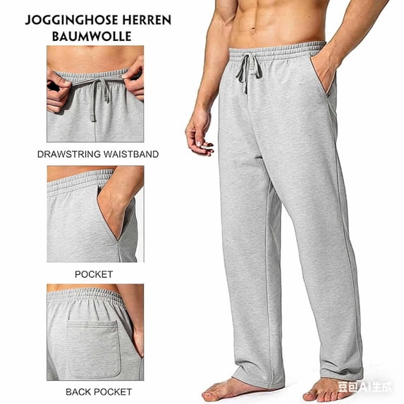 TKKCS Mens Sweatpants With Drawstring- Regular Fit Open Bottom Joggers Gym Elastic Waist Workout Pants With Pockets Gray Size 2XL