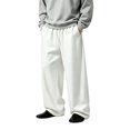 thumbnail image 1 of TKKCS Mens Wide Leg Sweatpants- Elastic Drawstring Waist Soft Knit Casual Lounge Loose Fit Straight Pants with Pockets White Size XL, 1 of 6