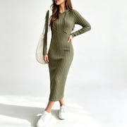 Green Sweater Dresses and Knitwear Clothing