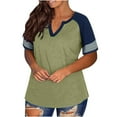 thumbnail image 1 of TKLPEHG Dressy Tops for Women Fashion V Neck Plus Size Tops Lightweight Solid Color Loose Going Out Tops Summer Casual Short Sleeve T Shirts Blouse(Green,XL), 1 of 7