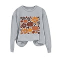 thumbnail image 1 of TKLPEHG Fall Fashion Thanksgiving Sweatshirts for Women Pumpkin Graphic Tops Long Sleeve Fleece Sweatshirts Pullover (Gray,XL), 1 of 7