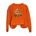 thumbnail image 1 of TKLPEHG Fall Pumpkin Sweatshirt for Women Thanksgiving Graphic Sweatshirts Long Sleeve Tops Fashion Crew Neck Loose Pullover (Orange,XL), 1 of 4
