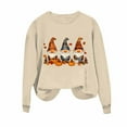 thumbnail image 1 of TKLPEHG Fall Thanksgiving Sweatshirt for Women Gnomes Pumpkin Print Graphic Sweatshirts Long Sleeve Crewneck Loose Tops (Khaki,XS), 1 of 3