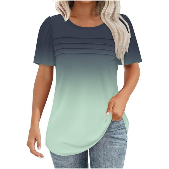 TKLPEHG Going Out Tops for Women Lapel Cotton Line Button Shirt Solid Color Lightweight Fashion Loose Comfy Shirts Casual Short Sleeve T Shirts Summer Outfits (Gray,L)