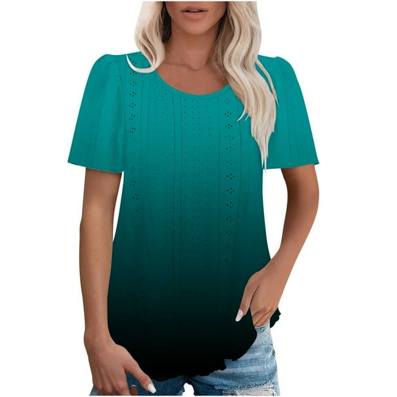 TKLPEHG Going Out Tops for Women Lapel Cotton Line Button Shirt Solid Color Lightweight Fashion Loose Comfy Shirts Casual Short Sleeve T Shirts Summer Outfits (Gray,L)