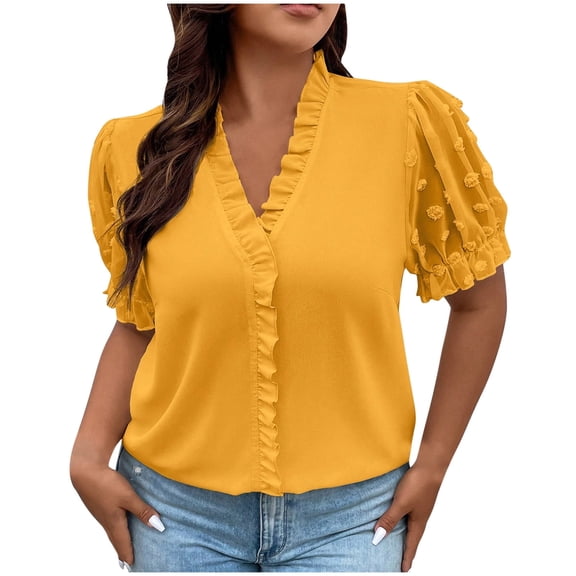 TKLPEHG Going Out Tops for Women Lapel Cotton Line Button Shirt Solid Color Lightweight Fashion Loose Comfy Shirts Casual Short Sleeve T Shirts Summer Outfits (Gray,L)