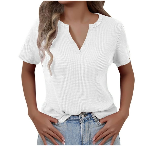 TKLPEHG Going Out Tops for Women Lapel Cotton Line Button Shirt Solid Color Lightweight Fashion Loose Comfy Shirts Casual Short Sleeve T Shirts Summer Outfits (Gray,L)