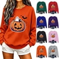 thumbnail image 1 of TKLPEHG Halloween Sweatshirts for Women 2026 Fashion Funny Ghost Jack O Lantern Pumpkin Graphic Sweatshirt Long Sleeve Crewneck Pullover (Red,S), 1 of 6