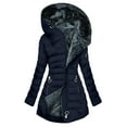 thumbnail image 1 of TKLPEHG Long Winter Coats for Women Fleece Lined Puffer Jacket Oversized Waterproof Thicken Parka Outwear with Zip Pockets (Navy,XXXXL), 1 of 8