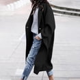 thumbnail image 1 of TKLPEHG Oversized Peacoat for Women Drop Shoulder Notch Lapel Jacket with Pockets Thermal Fall Winter Trendy Trench Coat (Black,XXL), 1 of 9