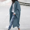 thumbnail image 1 of TKLPEHG Oversized Peacoat for Women Drop Shoulder Notch Lapel Jacket with Pockets Thermal Fall Winter Trendy Trench Coat (Navy,XXL), 1 of 9