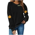 thumbnail image 1 of TKLPEHG Pumpkin Sweatshirt for Women Thanksgiving Crewneck Fall Sweatshirts Vintage Long Sleeve Tops Graphic Print Casual Pullover (Black,S), 1 of 4