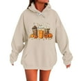thumbnail image 1 of TKLPEHG Pumpkin Sweatshirt for Women Thanksgiving Graphic Hoodies Fall Halloween Sweatshirts Long Sleeve Hooded Pullover (Khaki,XXXL), 1 of 5