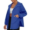 thumbnail image 1 of TKLPEHG Rain Jackets for Women Zip Up Hooded Waterproof Raincoat Long Sleeve Rain Jacket Trench Coat Windbreaker With Pockets for Outdoor (Blue,S), 1 of 7