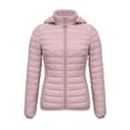 thumbnail image 1 of TKLPEHG Women's Hood Puffer Jacket Full-Zip Slim Short Down Jacket Insulated Quilted Warm Winter Coat (Pink,S), 1 of 6