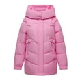 thumbnail image 1 of TKLPEHG Winter Jacket Women Long Sleeve Mid Length Puffer Jacket Thickened Winter Coat Hooded with Pockets (Hot Pink,XXXL), 1 of 6