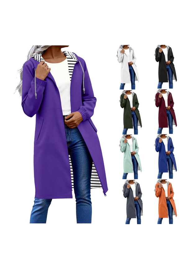 Long Hoodies for Women Zip Up Hooded Sweatshirt Coats Casual Long Sleeve Fleece Jacket Comfy Hoodie with Pockets (Army Green,L)