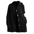 thumbnail image 1 of TKLPEHG Womens Corduroy Jacket Oversized Hooded Outerwear Loose Long Sleeve Button Jackets Casual Loose Outerwear (Black,XL), 1 of 7