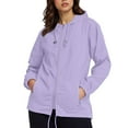 thumbnail image 1 of TKLPEHG Rain Jacket Women Waterproof Lightweight Packable Raincoat Windbreaker Outdoor Hooded Travel Jacket Outerwear (Purple,XXXXXL), 1 of 7